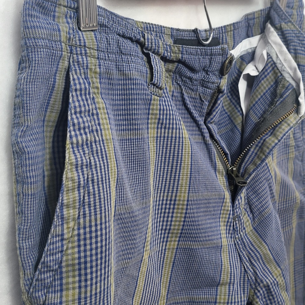 Oakley Mens Plaid Flat Front Shorts Blue Green Checkered Size 31 Casual Outdoor* - Picture 4 of 10